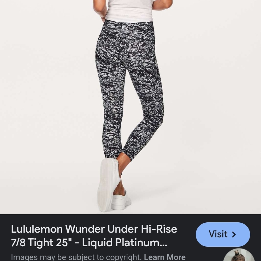 lululemon athletica Women's Black and White Wunder Under Hi-Rise